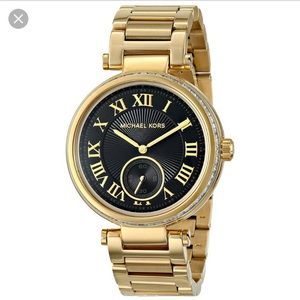 MICHAEL KORS Skylar Black Dial Gold Crystal Watch
